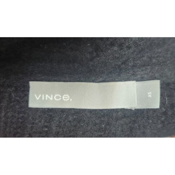 Vince Oversize Shawl Collar Soft Plush WoolBlend Rib Knit Cardigan Black XS $465 - Picture 9 of 15